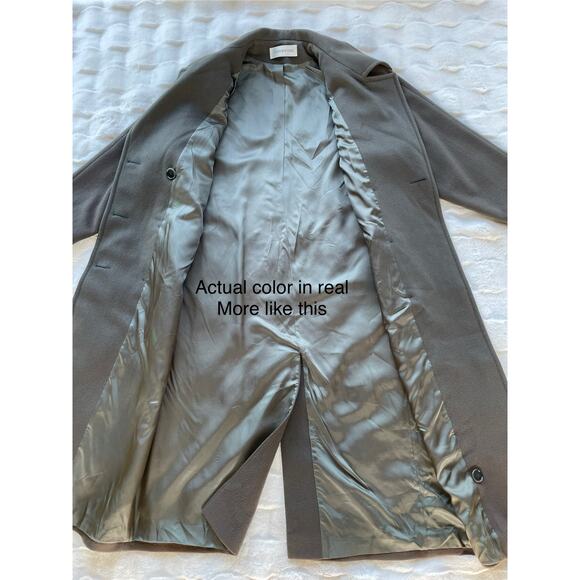 🔥VTG 90s Union Made Jones New York Double Breasted Wool Overcoat Old Money M-XL - Picture 8 of 16